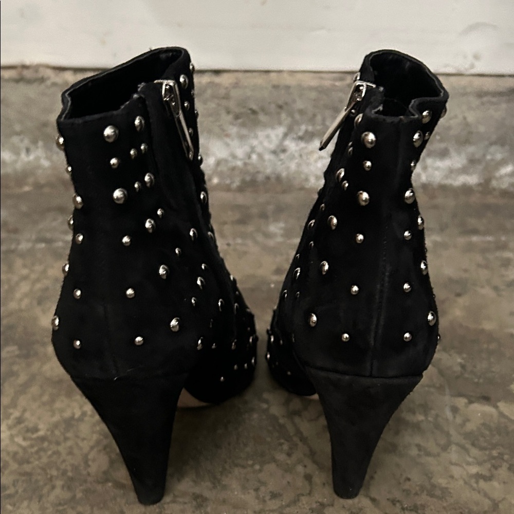 Sam Edelman Studded Black Ankle Boots - Picture 2 of 5